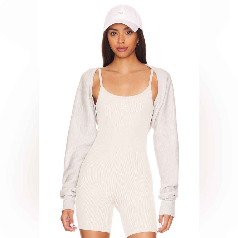 Revolve Strut-This The Shrug In Heather Grey Long Sleeve Sweater Crop Top XS